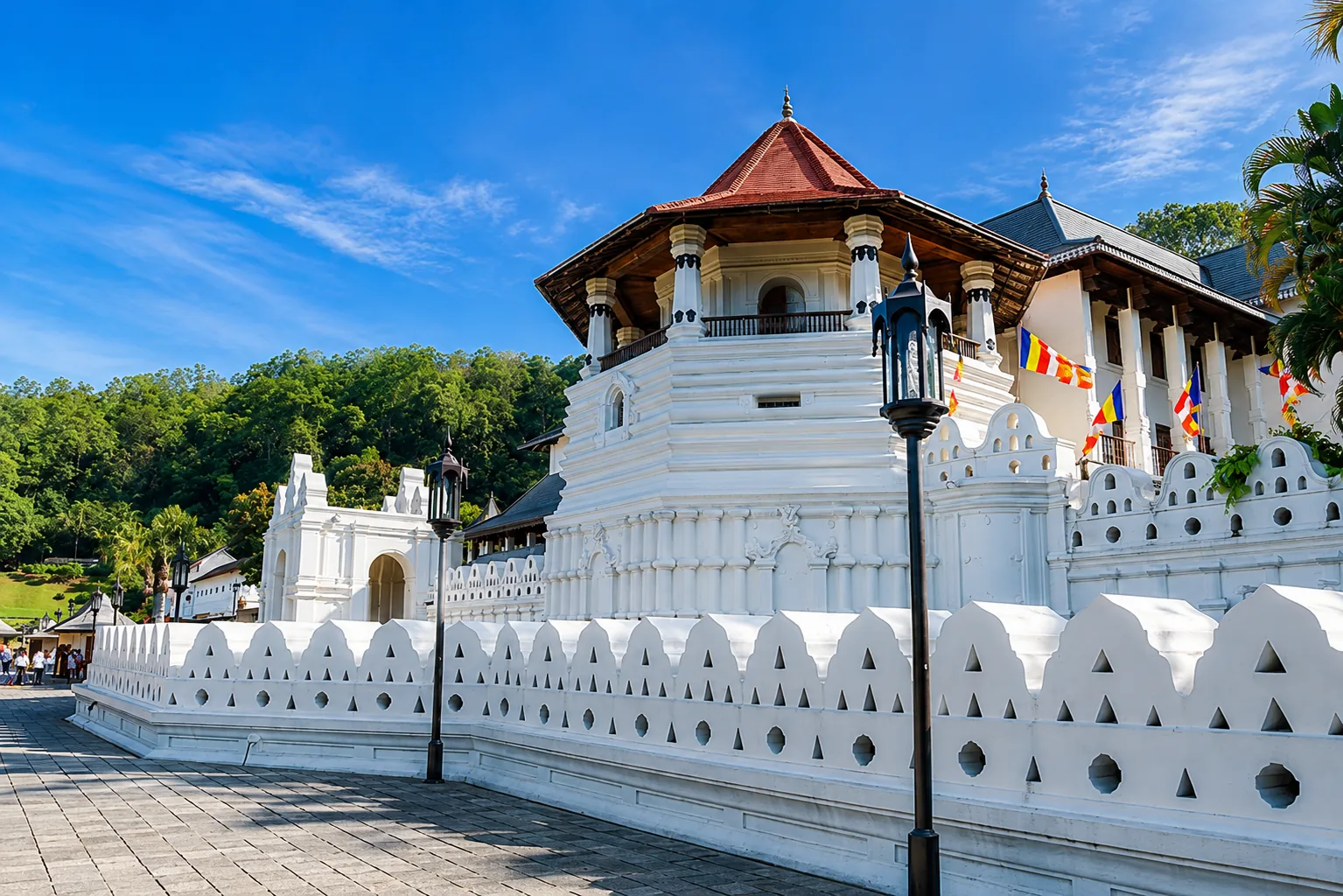 Historic white palace-style building and walkway in Kaduna